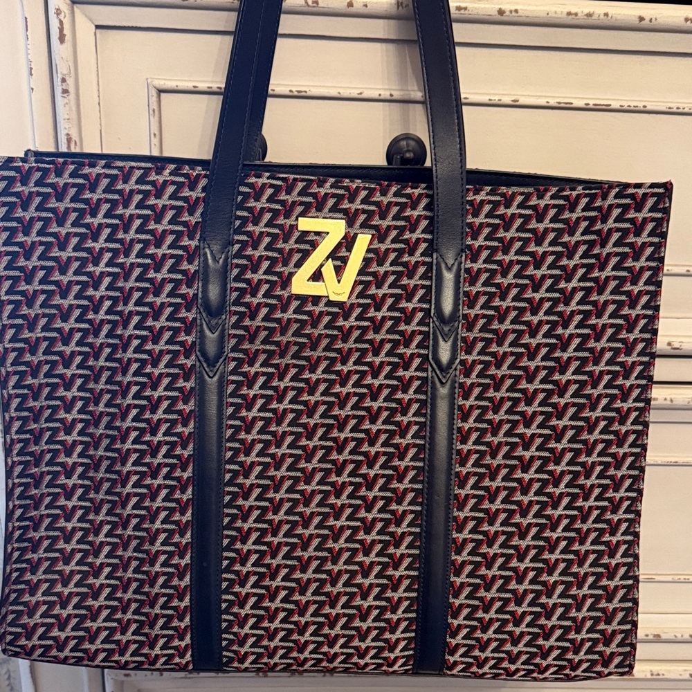 Zadig & Voltaire Black and Brown Patterned Tote - Picture 2 of 5